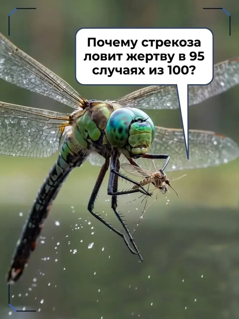 Почему стрекоза ловит жертву в 95 случаях из 100